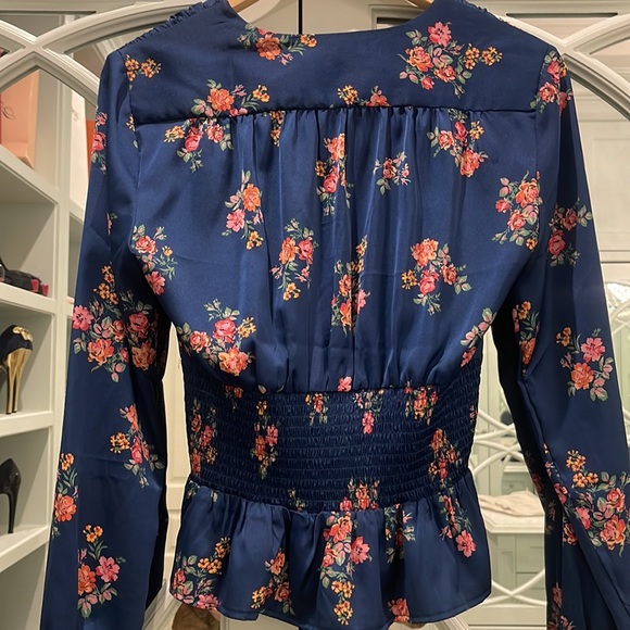 Satin smocked blouse - Picture 2 of 7